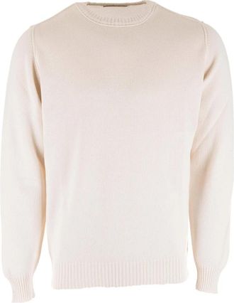 Gran Sasso Wol Ronde Hals Pullovers - Heren - Ronde hals truien - Beige - S - Wol - Truien & Vesten