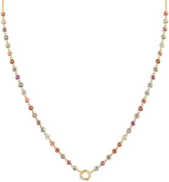 Eden Presley Sapphire and Diamond Closure Necklace in Yellow Gold/Diamond at Nordstrom, Size 16