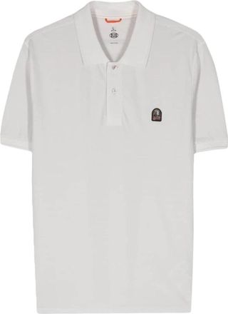 Parajumpers Lichtgrijze Polo Shirt met Logo - Heren - Polos - Grijs - 2XL - Katoen - Tops