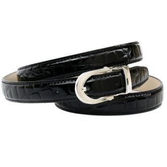 Anthoni Crown Lederg&uuml;rtel ANTHONI CROWN, Damen, Gr. 70, schwarz, Leder, gemustert, G&uuml;rtel Lederg&uuml;rtel, mit Krokomuster