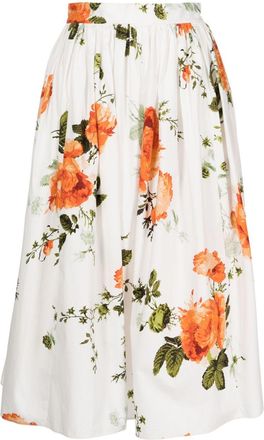 Erdem Floral-Print Cotton Skirt - Womens - Cotton