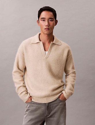Calvin Klein Brushed Alpaca Blend Johnny Collar Jumper