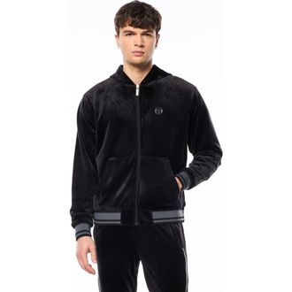 Sergio Tacchini Viaggioa Reversible Velour Track Jacket in Black Beauty at Nordstrom, Size Xxx-Large