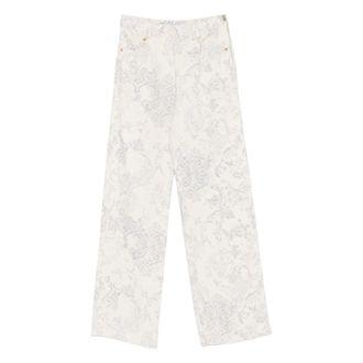 Forte_Forte Broek 5 Zakken Hoge Taille Denim Nontiscordardime - Dames - Wijde Broeken - Veelkleurig - M - Denim - Broeken
