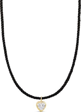 SHYMI Cord Necklace with Fancy Shape Pendant -.925 Sterling Silver, 14k Gold-Plated - Rhodium Plated, Cubic Zirconia, Adjustable Chain