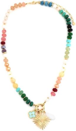 Panacea Multistone Charm Necklace in Gold/Multi at Nordstrom