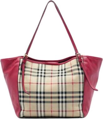 Burberry Pre-owned Canvas shoulder-bags - Dames - Vintage Shopper - Beige - ONE Size - Vintage