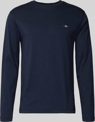 GANT Longsleeve mit Label-Stitching in Marine, Gr&ouml;&szlig;e XXL