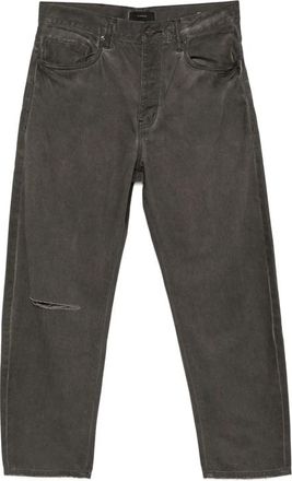 Purple Distressed Wide-leg Jeans