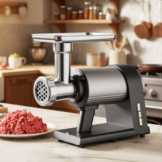 Costway Costway Electric Meat Grinder 2000W Sausage Stuffer Maker in Silver