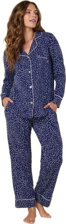 The Cats Pajamas Pima Knit Pajama Holiday Set in Confetti Dot Navy at Nordstrom, Size X-Large