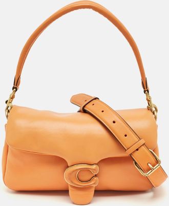 Coach Orange Leather Pillow Tabby 26 Shoulder Bag