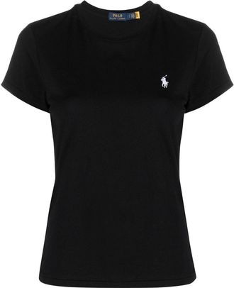 Polo Ralph Lauren Polo Pony cotton T-shirt - women - Cotton - L - Black