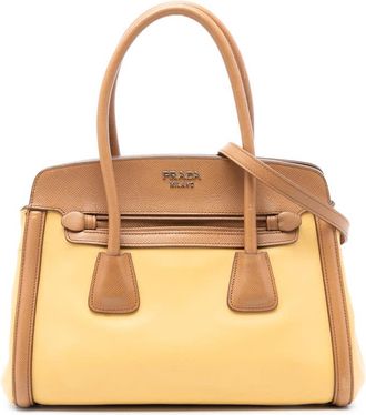 Prada Pre-owned Prada Bicolor Saffiano Cuir Trimmed Leather Satchel Ladies 0OXTO621X1KBZ6SK