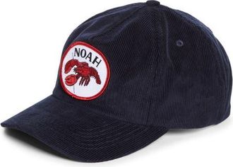 Noah Coastal Patch Corduroy Baseball Cap in Navy at Nordstrom