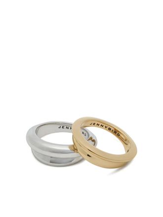 JENNY BIRD Lennon two tone ring (set of two) - Argento