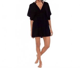 Ralph Lauren Crushed Tunic Cover Up Dress In Black
