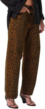 Citizens Of Humanity Miro High Waist Barrel Jeans in Sepia Cheetah at Nordstrom, Size 25