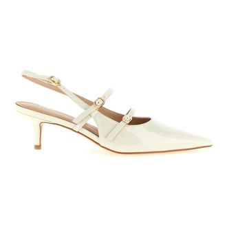 Twinset Schoenen, Dames, Wit, 37 EU, Slingback pumps met patentledereffect