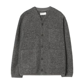 Universal Works Cardigan in pile di lana - - Knitwear - Uomo - Grigio - M