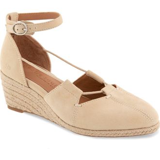 Gentle Souls Ori Ankle Strap Platform Wedge Espadrille in Soybean Suede at Nordstrom, Size 7.5