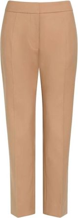 Patou Beige Broek met Voorsluiting - Dames - Slim Fit Broeken - Bruin - S - Broeken