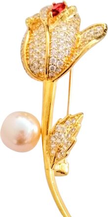 Bespoke Crystal Embellished Rose Brooch