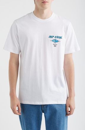 Rip Curl Fade Out Icon Graphic T-Shirt in White at Nordstrom, Size Medium