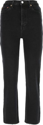 Re/Done Klassieke Straight Leg Jeans - Dames - Regular Fit Jeans - Zwart - W31 - Jeans