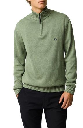 Rodd & Gunn Merrick Bay Quarter Zip Sweater in Thyme at Nordstrom, Size Xxx-Large