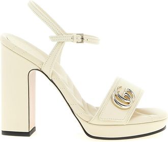 Gucci White Ankle Strap Heels