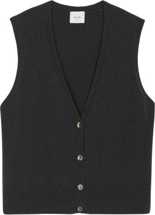 Alysi Gilet in Cashmere - - Knitwear - Donna - Marrone - M