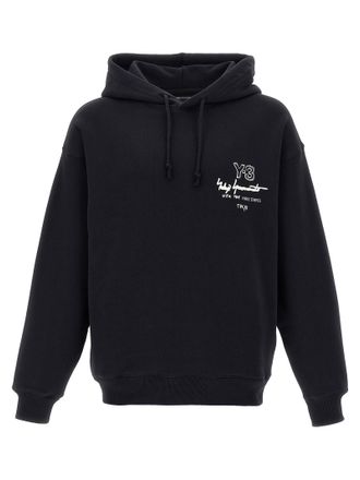 Yohji Yamamoto Graphic Print Hoodie - Black