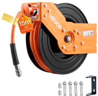 OEM Carrete De Manguera De Aire Retr&aacute;ctil 15 M X 9,5 Mm, Manguera Para Compresor De Aire Presi&oacute;n M&aacute;xima De 300 Psi, Con Entrada De 1 M, Montaje En Techo O