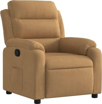 vidaXL Sill&oacute;n Reclinable Terciopelo Marr&oacute;n Vidaxl