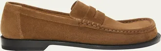 Loewe Mens Campo Suede Penny Loafers