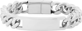 Steeltime HMY JEWELRY Stainless Steel Cuban Link Chain ID Bracelet in Metallic at Nordstrom Rack