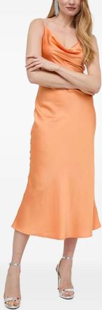 Guess Co cowl-neck midi dress - women - Fabric - L - Orange