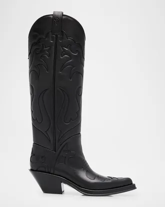 Gabriela Hearst Capitana Leather Western Boots