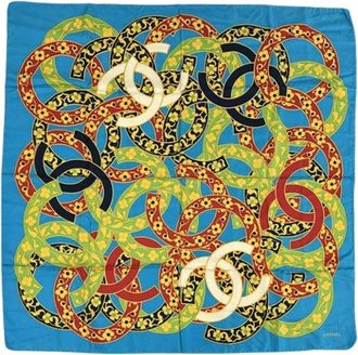 Chanel Pre-owned Scarves, female, Multicolor, Size: ONE SIZE Pre-owned Vintage Silk Scarf