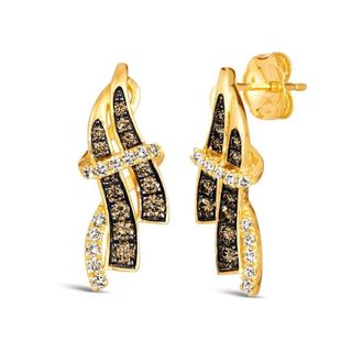 Le Vian Ladies Chocolate And Honey Drop Earrings set in 14K Honey Gold TSGE 34