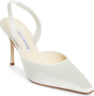 Manolo Blahnik Borelapla Slingback Pump in Light Cream at Nordstrom, Size 10.5Us