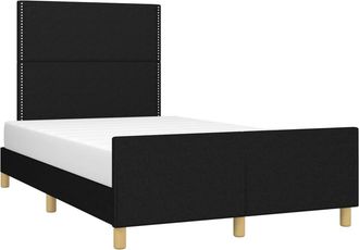 vidaXL Estructura De Cama Sin Colch&oacute;n Tela Negro 120x200 Cm Vidaxl