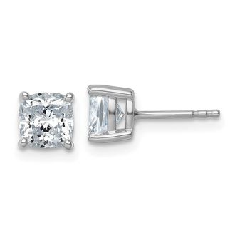 Diamond2Deal 14k Gold 2 ctw Cushion Cut Lab Grown Diamond Stud Earrings