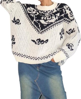 Bailey Rose Penelope Vintage Rose Sweater In Cream