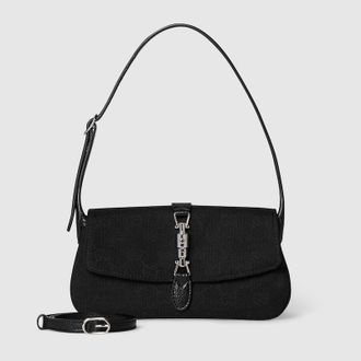 Gucci Jackie Small Shoulder Bag, Black, GG Canvas
