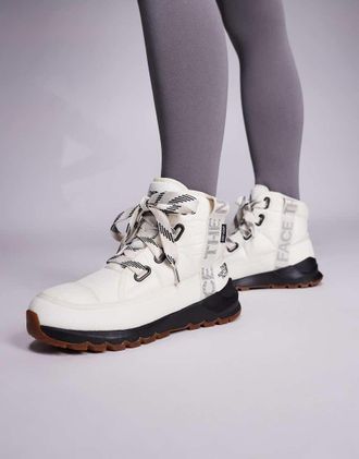 The North Face Thermoball Luxe - Scarponcini waterproof stringati bianco gardenia e nero tnf