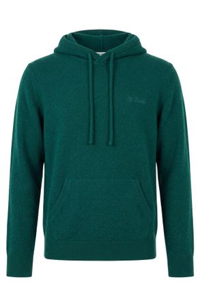 MC2 Saint Barth Dark Green Lambswool Hooded Knit Sweater