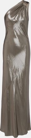 Max Mara Odissea one-shoulder lam&eacute; gown