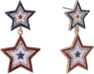 Hallmark Red, White and Blue Double Star Drop Earrings at Nordstrom